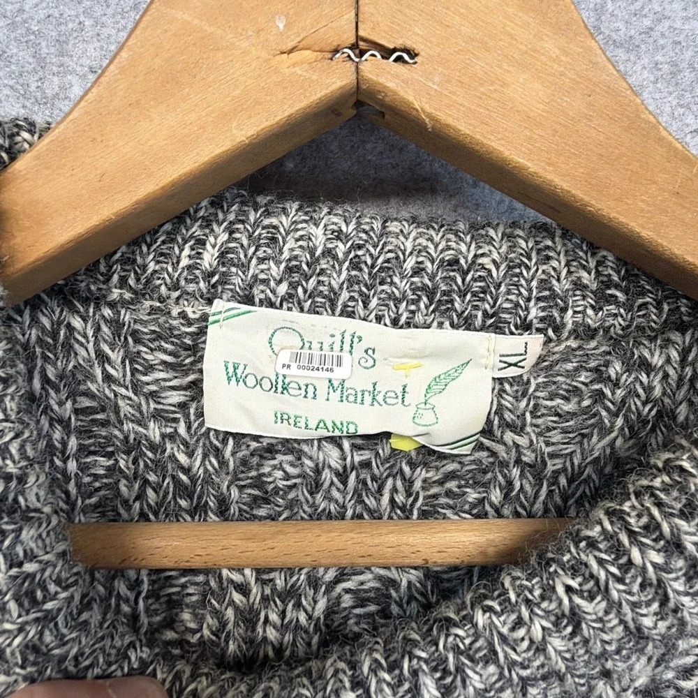 Quills Woollen Market Sweater Mens XL Beige Aran Wool Fail Isle